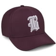 thumbnail image 1 of Daxton Premium Mid Profile Hat Semi Curved Visor Burgundy Cap White Silver Gothic Embroidered, Letter B, 1 of 4