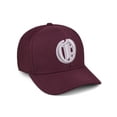 thumbnail image 1 of Daxton Premium Mid Profile Hat Semi Curved Visor Burgundy Cap White Silver Gothic Embroidered, Letter O, 1 of 4