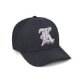 thumbnail image 1 of Daxton Premium Mid Profile Hat Semi Curved Visor Charcoal Cap White Silver Gothic Embroidered, Letter K, 1 of 4