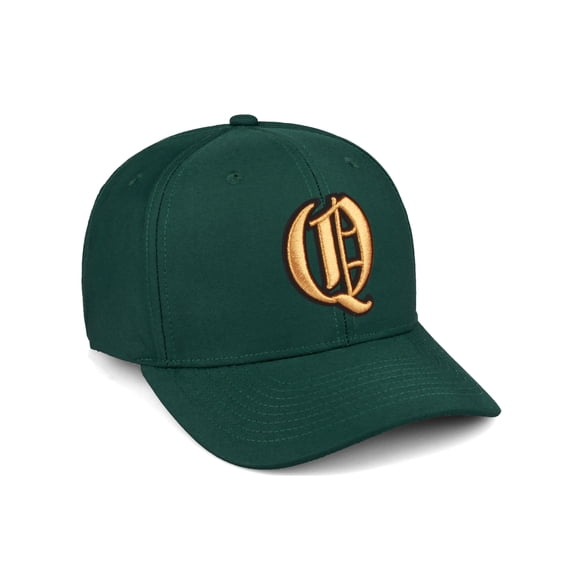 Daxton Premium Mid Profile Hat Semi Curved Visor Hunter Cap Black Gold Gothic Embroidered, Letter Q