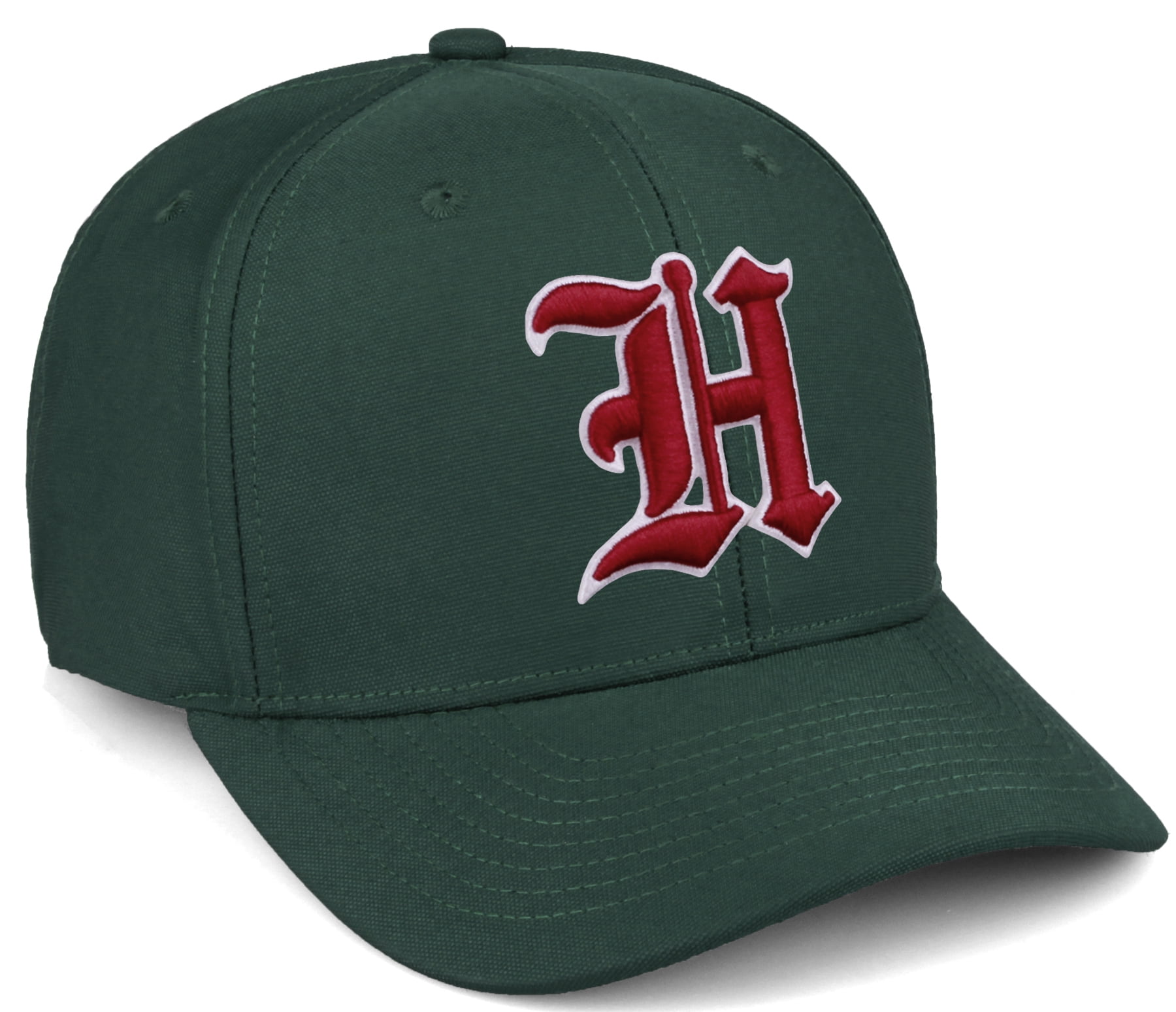 Daxton Premium Mid Profile Hat Semi Curved Visor Hunter Cap White Red ...