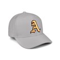 thumbnail image 1 of Daxton Premium Mid Profile Hat Semi Curved Visor Light Grey Cap Black Gold Gothic Embroidered, Letter A, 1 of 4