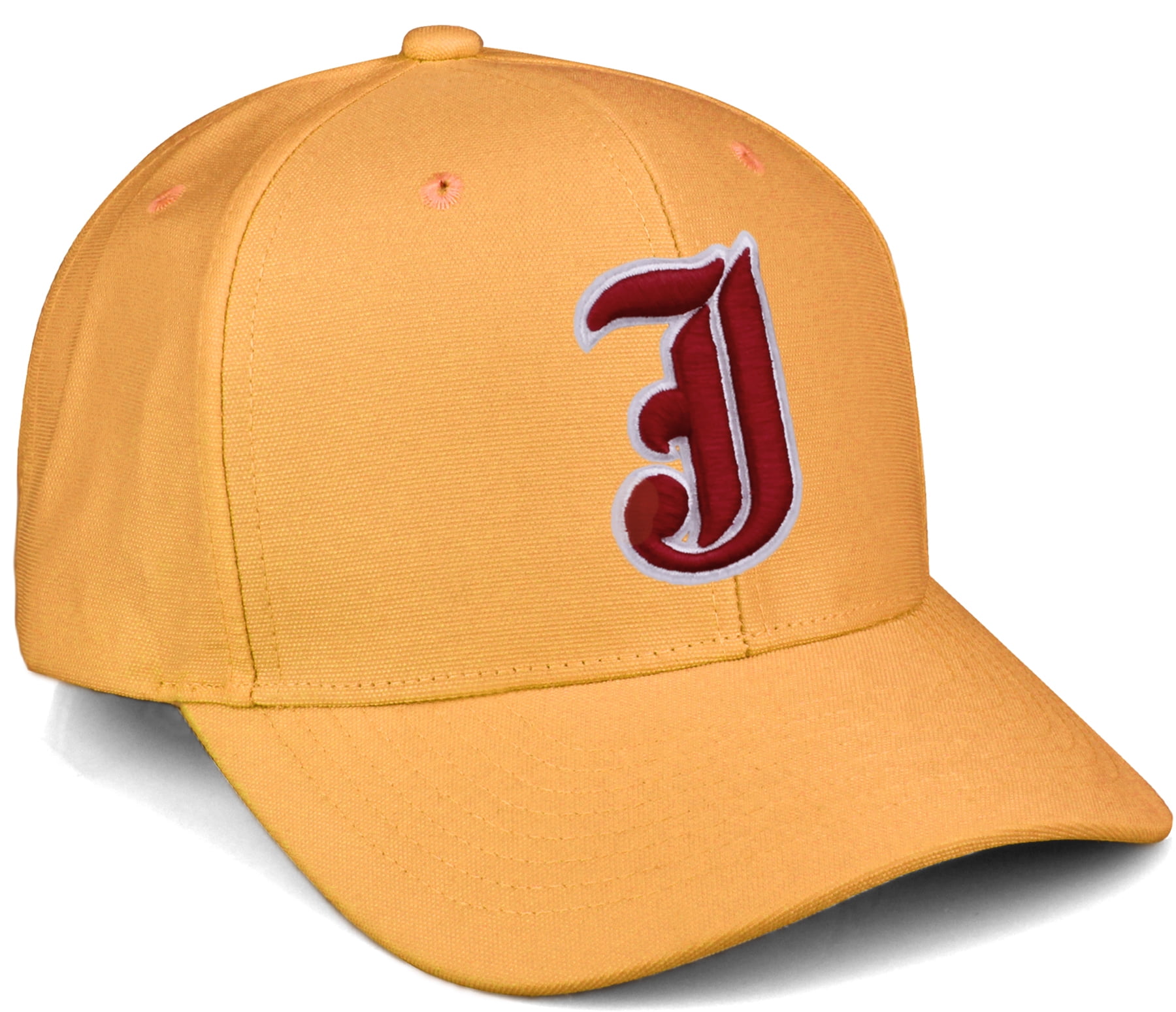 Daxton Premium Mid Profile Hat Semi Curved Visor Mustard Cap White Red ...
