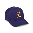 thumbnail image 1 of Daxton Premium Mid Profile Hat Semi Curved Visor Navy Cap Black Gold Gothic Embroidered, Letter Z, 1 of 4