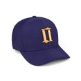 thumbnail image 1 of Daxton Premium Mid Profile Hat Semi Curved Visor Navy Cap Black Gold Gothic Embroidered, Number 0, 1 of 4