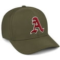 thumbnail image 1 of Daxton Premium Mid Profile Hat Semi Curved Visor Olive Cap White Red Gothic Embroidered, Letter A, 1 of 4