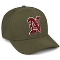 thumbnail image 1 of Daxton Premium Mid Profile Hat Semi Curved Visor Olive Cap White Red Gothic Embroidered, Letter N, 1 of 4