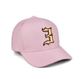 thumbnail image 1 of Daxton Premium Mid Profile Hat Semi Curved Visor Pink Cap Black Gold Gothic Embroidered, Number 3, 1 of 3