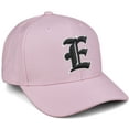 thumbnail image 1 of Daxton Premium Mid Profile Hat Semi Curved Visor Pink Cap White Black Gothic Embroidered, Letter E, 1 of 3