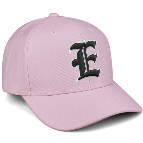 Daxton Premium Mid Profile Hat Semi Curved Visor Pink Cap White Black Gothic Embroidered, Letter E