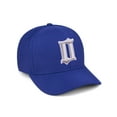 thumbnail image 1 of Daxton Premium Mid Profile Hat Semi Curved Visor Royal Cap White Silver Gothic Embroidered, Number 0, 1 of 4