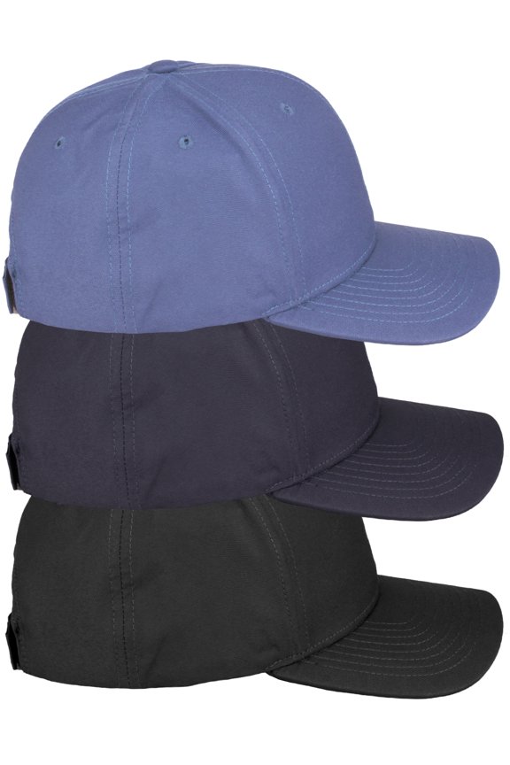 Premium Mid Profile Hat Semi Curved Visor Structured Cap 3 Pack - Black,Charcoal,Dusty Blue