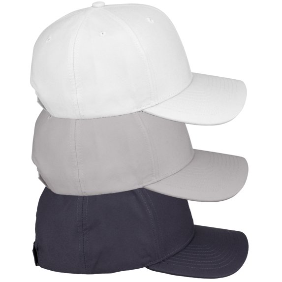 Daxton Premium Mid Profile Hat Semi Curved Visor Structured Cap 3 Pack - Charcoal,Light Grey, White