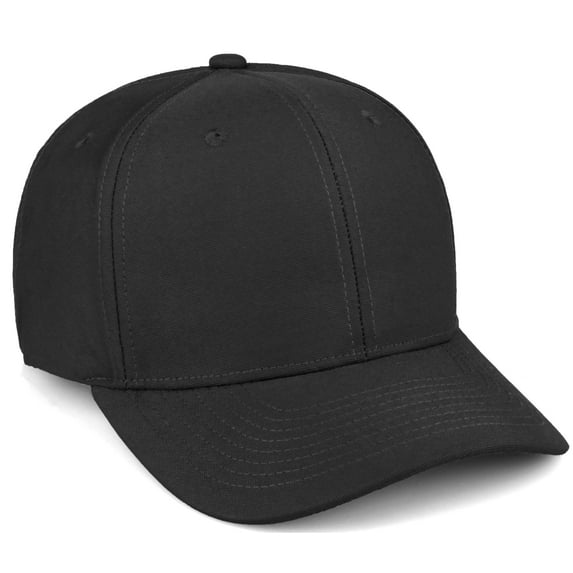 Daxton Premium Mid Profile Hat Semi Curved Visor Structured Cap, Black