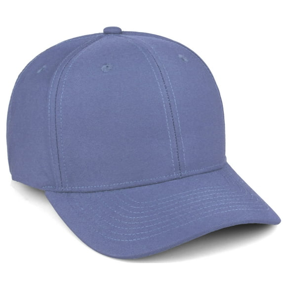 Daxton Premium Mid Profile Hat Semi Curved Visor Structured Cap, Dusty Blue