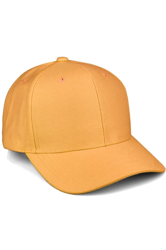 Premium Mid Profile Hat Semi Curved Visor Structured Cap, Mustard