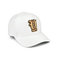thumbnail image 1 of Daxton Premium Mid Profile Hat Semi Curved Visor White Cap Black Gold Gothic Embroidered, Letter Y, 1 of 4