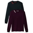thumbnail image 1 of Daxton Premium Montana Men Long Sleeves T Shirt Ultra Soft Medium Weight Cotton, 2Pk Black Red Wine White 3XL, 1 of 6