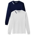thumbnail image 1 of Daxton Premium Montana Men Long Sleeves T Shirt Ultra Soft Medium Weight Cotton, 2Pk Navy White White Navy Medium, 1 of 5