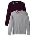 thumbnail image 1 of Daxton Premium Montana Men Long Sleeves T Shirt Ultra Soft Medium Weight Cotton, 2Pk Wine White Hgray Red Small, 1 of 6