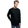 thumbnail image 1 of Daxton Premium Montana Men Long Sleeves T Shirt Ultra Soft Medium Weight Cotton, Black Tee Red Letters 2XL, 1 of 3