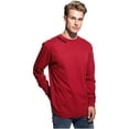 thumbnail image 1 of Daxton Premium Montana Men Long Sleeves T Shirt Ultra Soft Medium Weight Cotton, Red Tee Black Letters Medium, 1 of 3