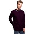 thumbnail image 1 of Daxton Premium Montana Men Long Sleeves T Shirt Ultra Soft Medium Weight Cotton, Wine Tee White Letters Small, 1 of 3