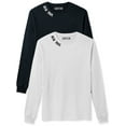 thumbnail image 1 of Daxton Premium New York Men Long Sleeves T Shirt Ultra Soft Medium Weight Cotton, 2Pk Black White White Black 1XL, 1 of 6