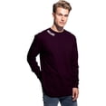 thumbnail image 1 of Daxton Premium Oakland Men Long Sleeves T Shirt Ultra Soft Medium Weight Cotton, Wine Tee White Letters Medium, 1 of 3