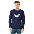 thumbnail image 1 of Daxton Premium Script Cities Long Sleeves Tshirt Soft Med Weight Cotton, Atlanta-Navy White, L, 1 of 3