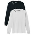 thumbnail image 1 of Daxton Premium Seattle Men Long Sleeves T Shirt Ultra Soft Medium Weight Cotton, 2Pk Black White White Black XS, 1 of 6