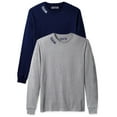thumbnail image 1 of Daxton Premium Texas Men Long Sleeves T Shirt Ultra Soft Medium Weight Cotton, 2Pk Navy White HGray Navy XS, 1 of 6