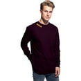 thumbnail image 1 of Daxton Premium Washington Men Long Sleeves T Shirt Ultra Soft Medium Weight Cotton, Wine Tee Gold Letters 3XL, 1 of 3
