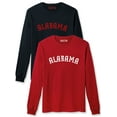 thumbnail image 1 of Daxton Retro Alabama Arch Font Long Sleeves T Shirt Soft Medium Weight Cotton, 2Pk Black Red Red White, XS, 1 of 5