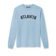 thumbnail image 1 of Daxton Retro Atlanta Arch Font Long Sleeves T Shirt Soft Medium Weight Cotton, Sky Tee Black Font, 3XL, 1 of 2