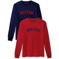 thumbnail image 1 of Daxton Retro Boston Arch Font Long Sleeves T Shirt Soft Medium Weight Cotton, 2Pk Navy Red Red Navy, 3XL, 1 of 5