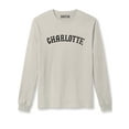 thumbnail image 1 of Daxton Retro Charlotte Arch Font Long Sleeves TShirt Soft Medium Weight, Vintage Tee Black Font, L, 1 of 2