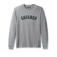 thumbnail image 1 of Daxton Retro Chicago Arch Font Long Sleeves T Shirt Soft Medium Weight Cotton, Hgray Tee Black Font, M, 1 of 2