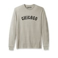 thumbnail image 1 of Daxton Retro Chicago Arch Font Long Sleeves T Shirt Soft Medium Weight Cotton, Oat Tee Black Font, 2XL, 1 of 2