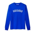 thumbnail image 1 of Daxton Retro Chicago Arch Font Long Sleeves T Shirt Soft Medium Weight Cotton, Royal Tee White Font, 2XL, 1 of 2