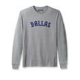 thumbnail image 1 of Daxton Retro Dallas Arch Font Long Sleeves T Shirt Soft Medium Weight Cotton, Hgray Tee Navy Font, L, 1 of 2