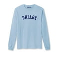 thumbnail image 1 of Daxton Retro Dallas Arch Font Long Sleeves T Shirt Soft Medium Weight Cotton, Sky Tee Navy Font, 2XL, 1 of 2