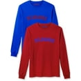 thumbnail image 1 of Daxton Retro Delaware Arch Font Long Sleeves T Shirt Soft Medium Weight Cotton, 2Pk Royal Red Red Royal, XS, 1 of 5
