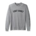 thumbnail image 1 of Daxton Retro East Coast Arch Font Long Sleeves TShirt Soft Med Weight Cotton, Hgray Tee Black Font, S, 1 of 2