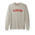 thumbnail image 1 of Daxton Retro Florida Arch Font Long Sleeves T Shirt Soft Medium Weight Cotton, Oat Tee Red Font, M, 1 of 2
