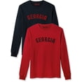 thumbnail image 1 of Daxton Retro Georgia Arch Font Long Sleeves T Shirt Soft Medium Weight Cotton, 2Pk Black Red Red Black, 3XL, 1 of 5