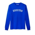 thumbnail image 1 of Daxton Retro Houston Arch Font Long Sleeves T Shirt Soft Medium Weight Cotton, Royal Tee White Font, 3XL, 1 of 2