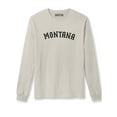 thumbnail image 1 of Daxton Retro Montana Arch Font Long Sleeves T Shirt Soft Medium Weight Cotton, Vintage Tee Black Font, M, 1 of 2