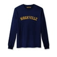 thumbnail image 1 of Daxton Retro Nashville Arch Font Long Sleeves T Shirt Soft Medium Weight Cotton, Navy Tee Gold Font, 3XL, 1 of 2