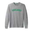 thumbnail image 1 of Daxton Retro Oakland Arch Font Long Sleeves T Shirt Soft Medium Weight Cotton, Hgray Tee Green Font, 1XL, 1 of 2